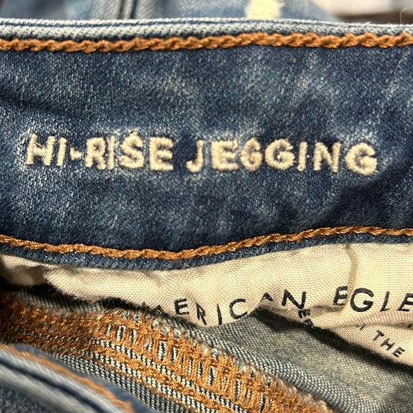 American Eagle Super Stretch Hi Rise Jegging Jeans Distressed Size 6 - Picture 13 of 14